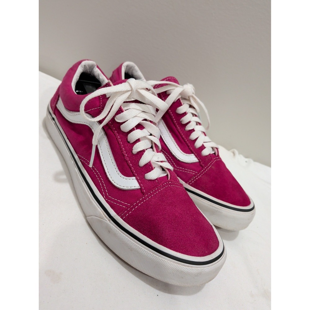 Vans Old Skool Fuchsia Red True White Sneakers VN0A3B3U5U7 Mens 7 Womens 8.5